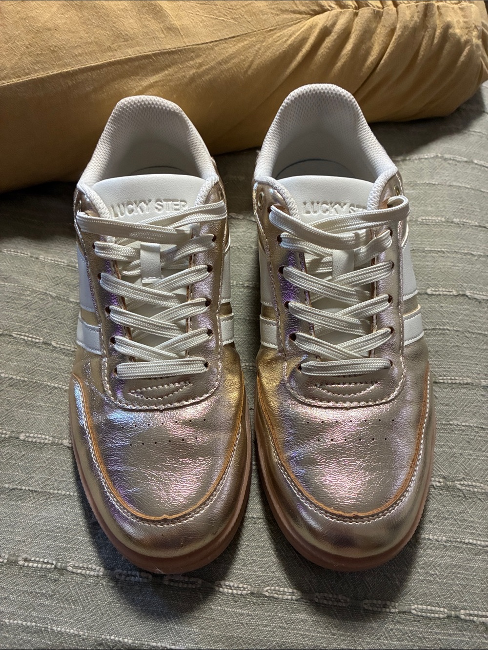 Lucky Step Women's Iridescent Rose Gold Sneakers